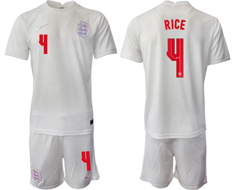 Men 2022 World Cup National Team England home white #4 Soccer Jersey